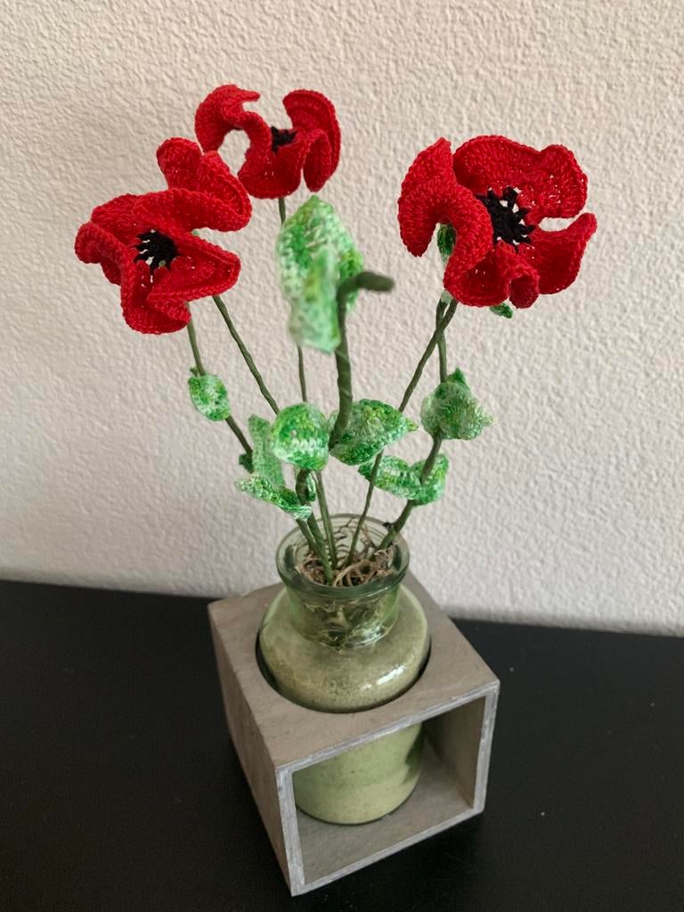 Klaprozen gehaakt, Hobby en Vrije tijd, Breien en Haken, Ophalen of Verzenden, Nieuw, Haken, Overige typen
