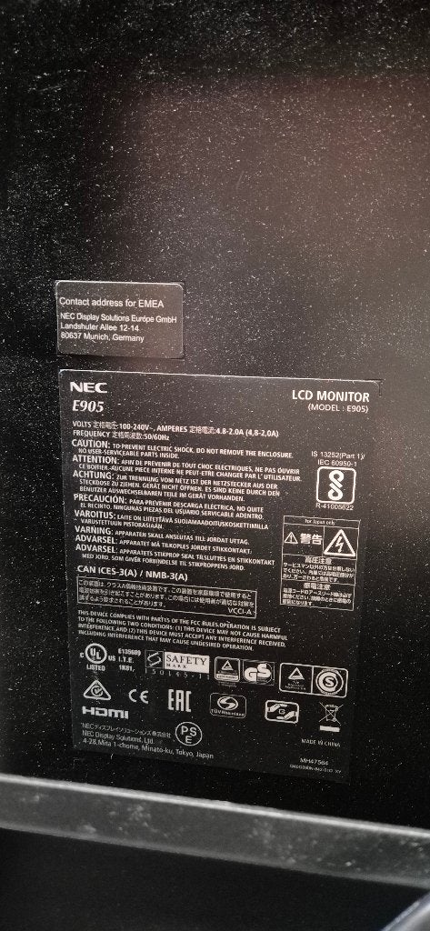 Foto 2 van NEC 90 inch FULL HD monitor - type E905