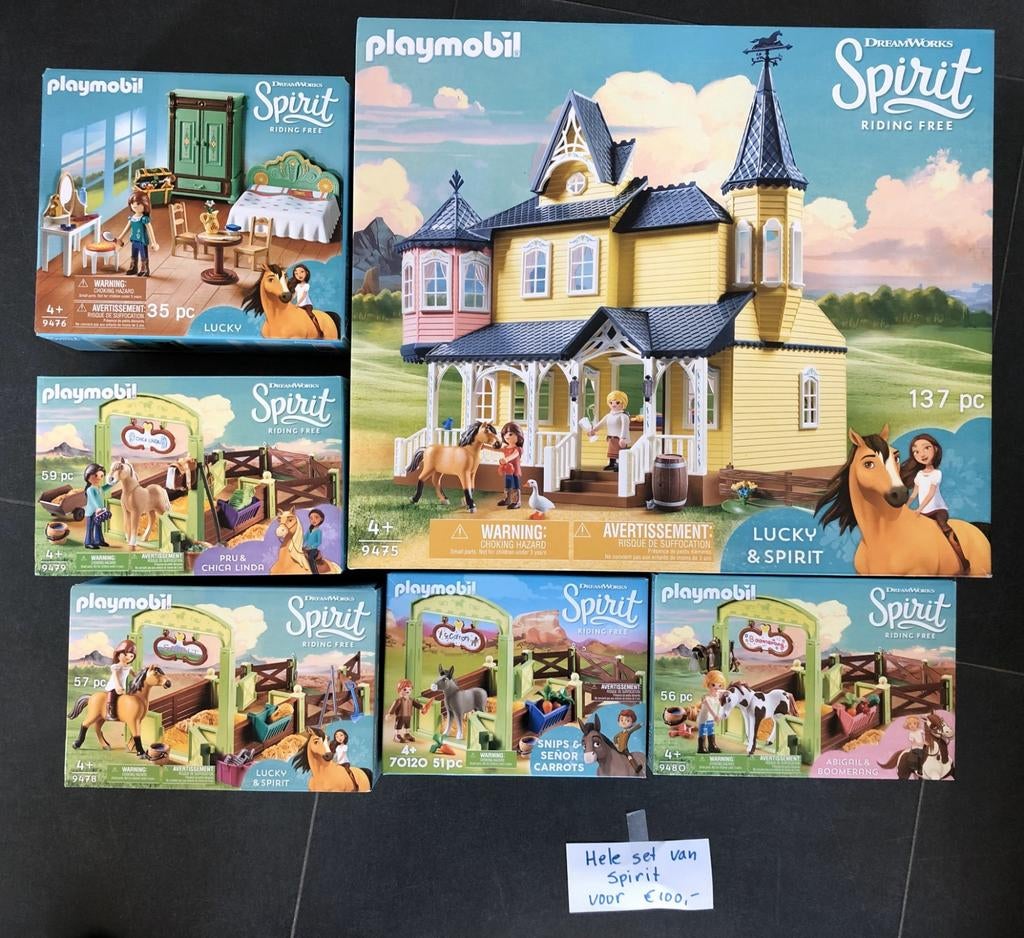 Playmobil Spirit 9475, 9476, 9478, 9479,9480,70120, Princess, Ophalen, Minder dan 500 stukjes, Rubik's of 3D-puzzel