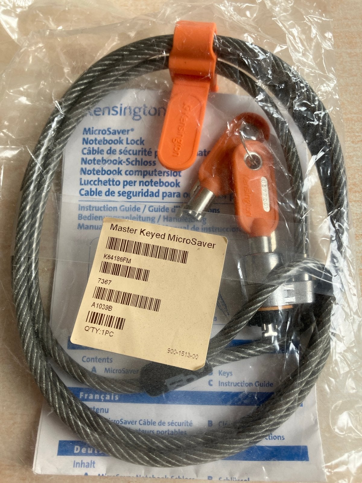 Kensington Master Keyed MicroSaver Notebook Slot, Verzenden, Nieuw