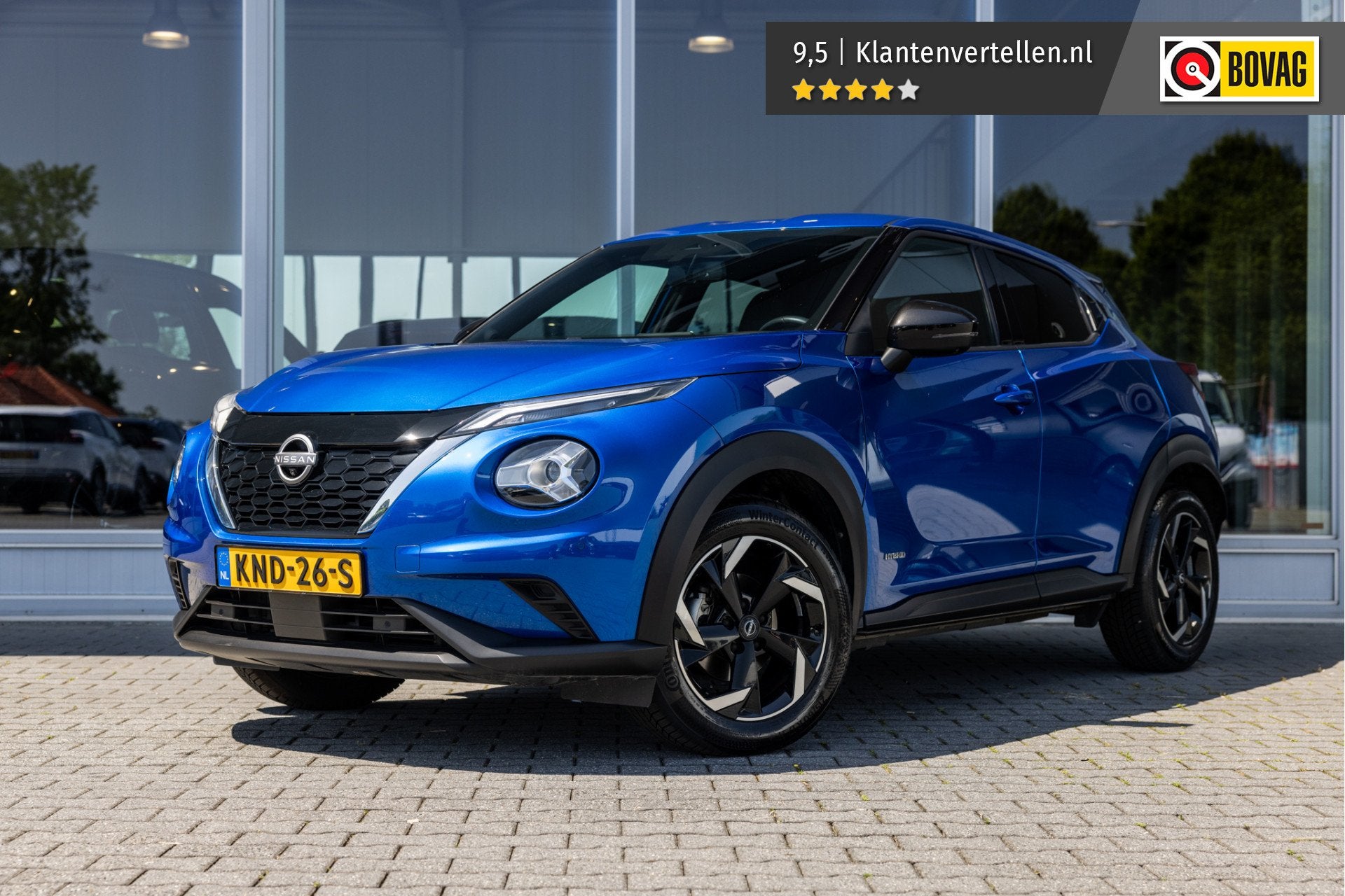 Nissan Juke 1.6 Hybrid Tekna | 360 Cam | Carplay | Adapt. Cr, 12 maanden, 1300 kg, Gebruikt, Blauw
