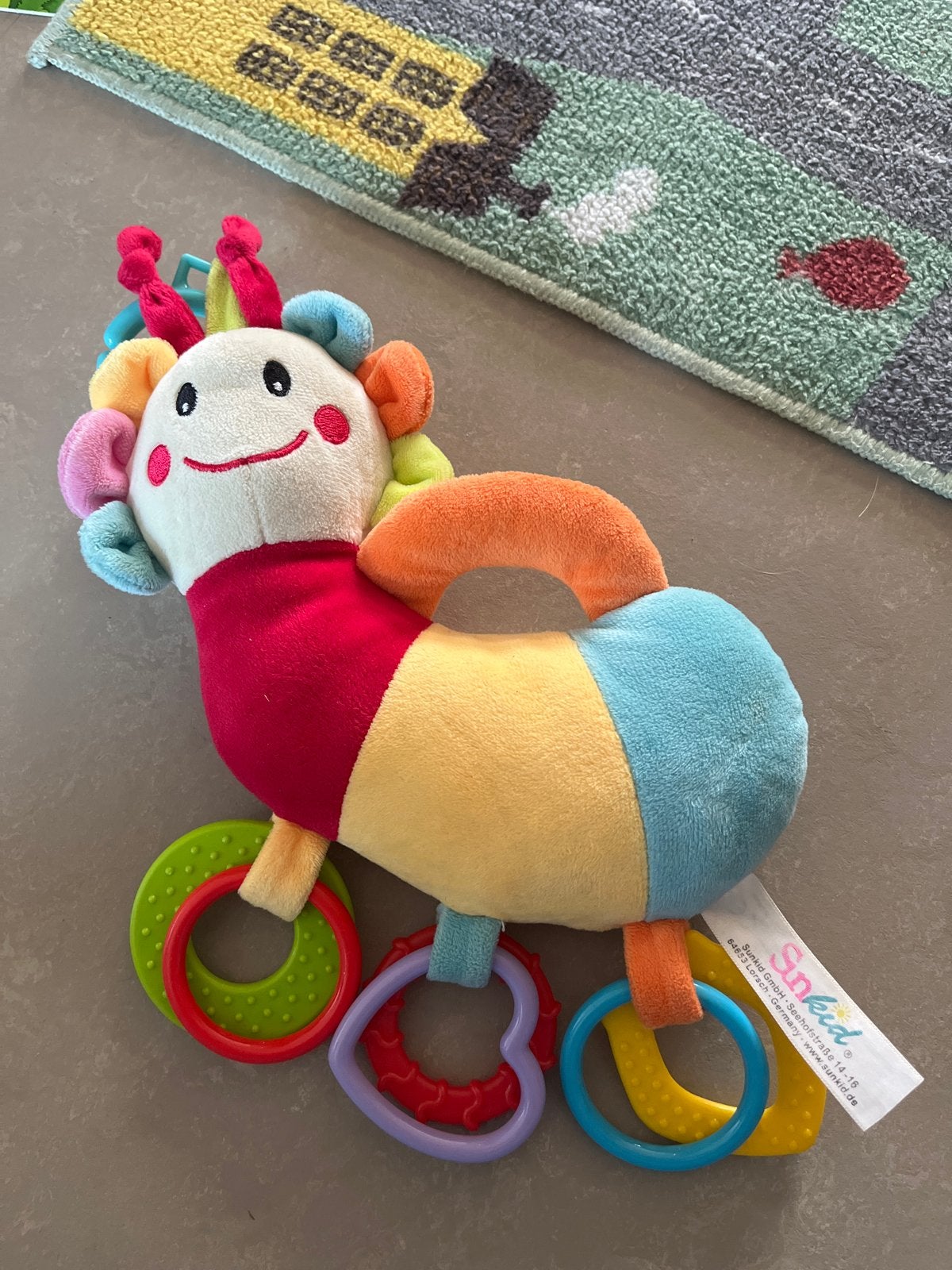 Sunkid Baby Speelgoed Rammelaar met Bijtringen, Ophalen of Verzenden, Zo goed als nieuw, Rammelaar