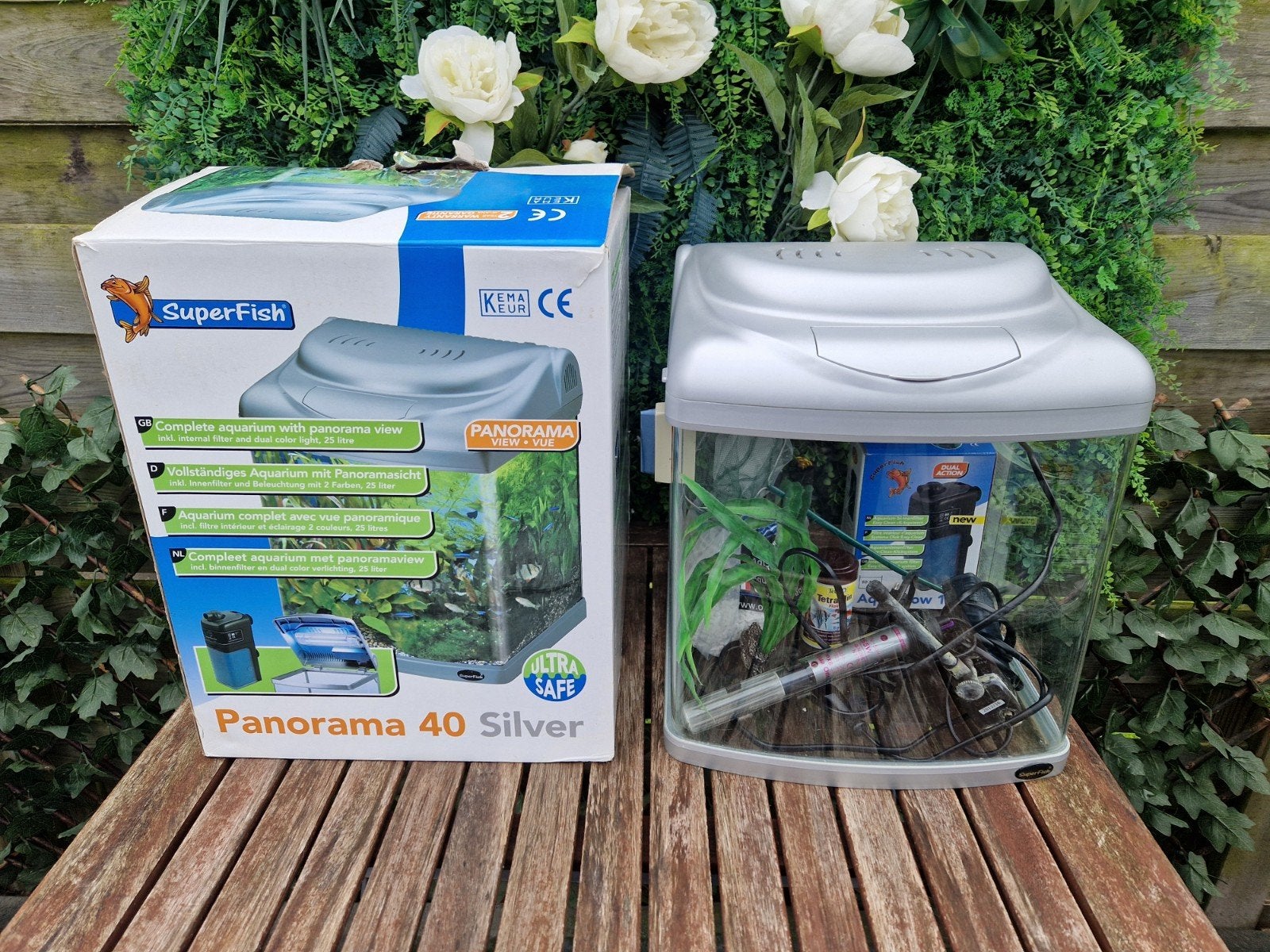 aquarium panorama 40 silver, Ophalen, Gebruikt