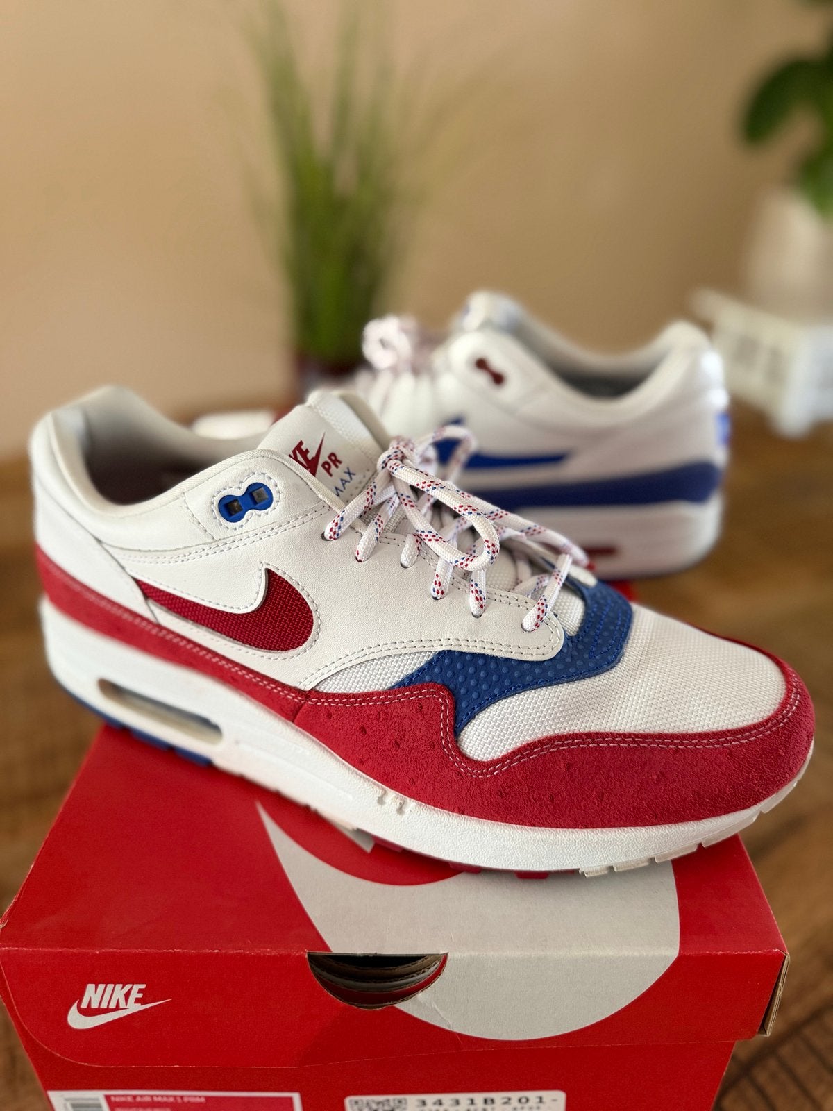Nike Air Max 1 Puerto Rico Maat 45, Overige kleuren, Ophalen of Verzenden, Sneakers of Gympen, Zo goed als nieuw