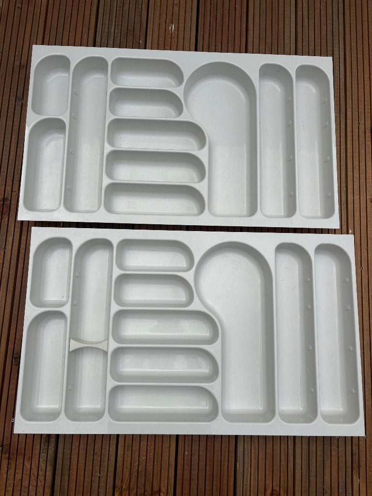 Kunststof bestekbak 81x48 cm - 2 stuks, Huis en Inrichting, Ophalen, Kunststof, Wit, Overige typen