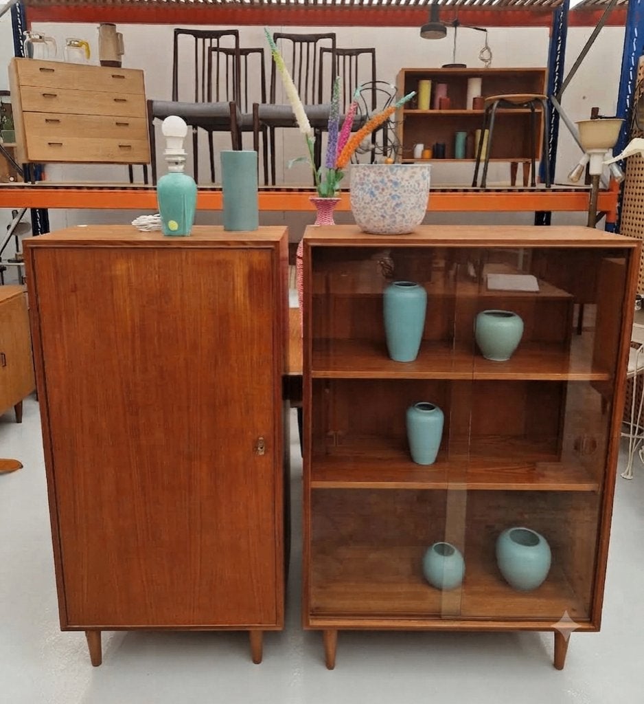 Twee vintage wandkasten met mooi houten randje, 60 en 80cm, Huis en Inrichting, Ophalen, ., 50 tot 100 cm, .