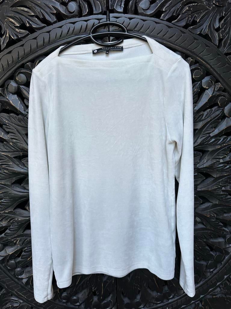 Woman by Earn Ditte velvet shirt, Maat 38/40 (M), Wit, Ophalen of Verzenden, Lange mouw