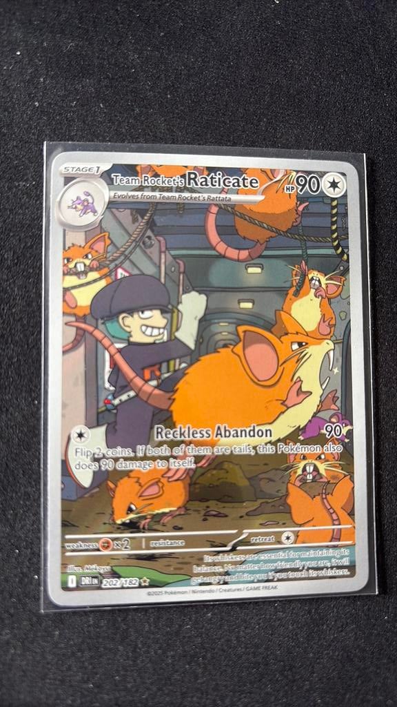 Pokemon kaart team rocket’s Raticate 202 dri, Ophalen of Verzenden, Nieuw, Losse kaart