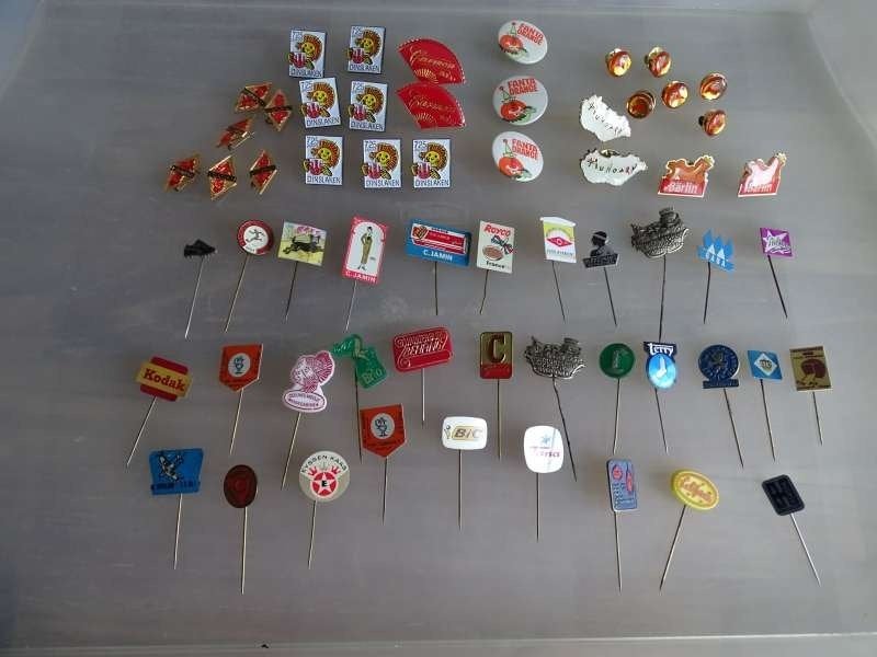 60 x Reclame Speldjes - Oude Speldjes - Diverse Soorten, Verzamelen, Speldjes, Pins en Buttons, Verzenden, Gebruikt, Overige onderwerpen