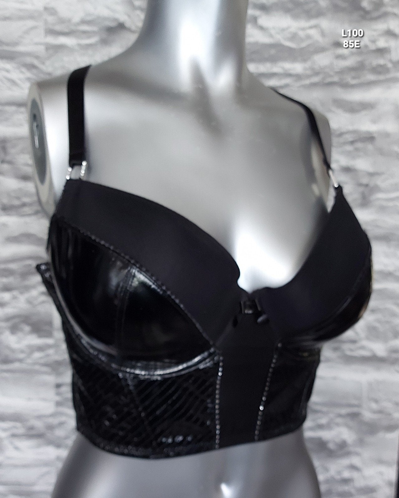 Kinky lak bustier  - Maat 85E, Onbekend, Ophalen of Verzenden, Zwart, Body of Korset