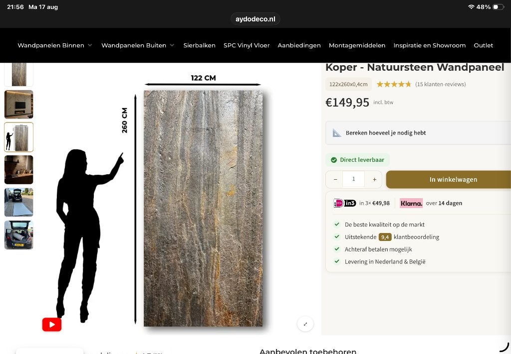 Natuursteen wandpaneel, Ophalen, Nieuw, Overige materialen