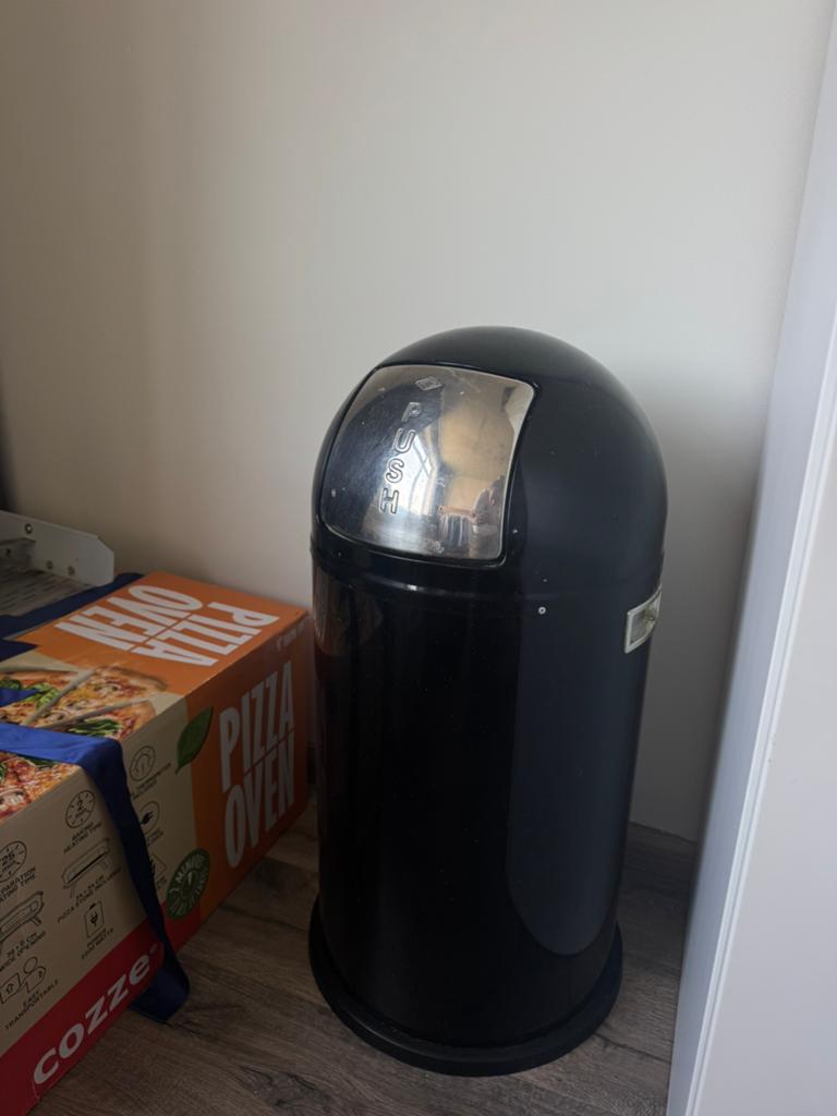 Wesco push prullenbak zwart, 40 liter of meer, Ophalen, Gebruikt, Minder dan 50 cm