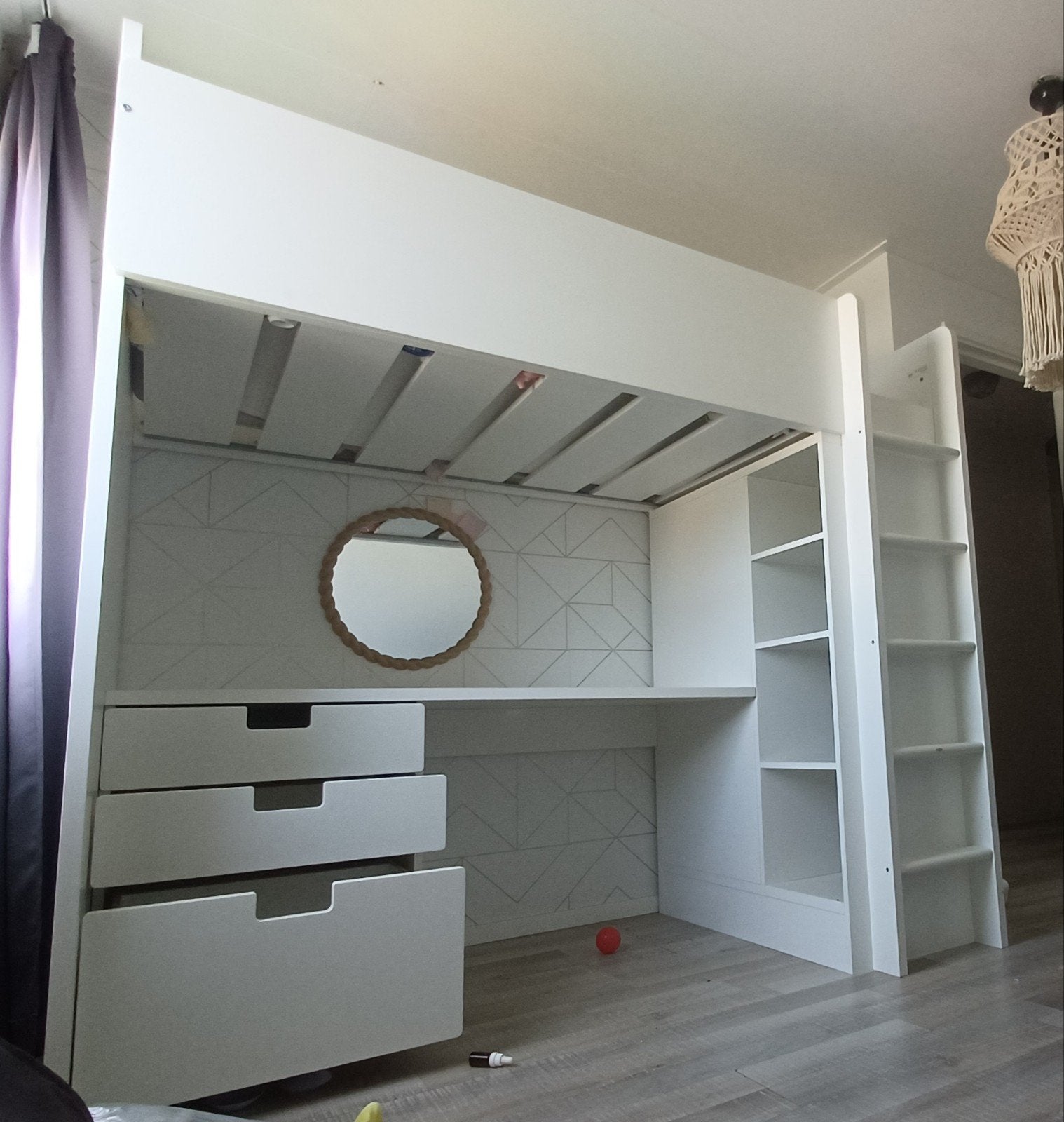 Hoogslaper met bureau en opbergruimte (206x108cm), Ophalen, Hoogslaper, Eenpersoons, 200 cm
