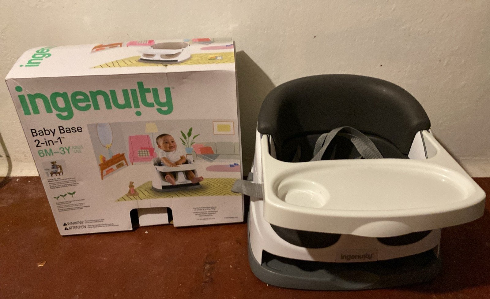 Ingenuity Baby Base 2-in-1 Zitje met Eetblad, Ophalen, Zo goed als nieuw, Overige typen, Gordel(s)