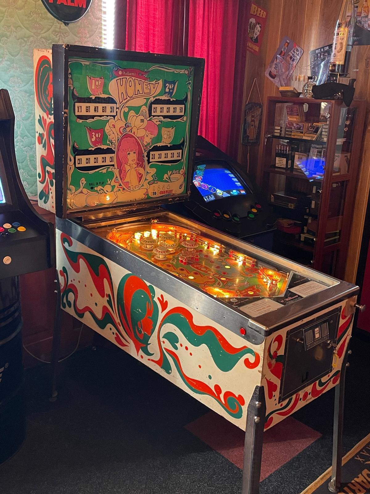 Williams honey flipperkast / honey pinball 1971, Ophalen, Mechanisch, Flipperkast, Williams
