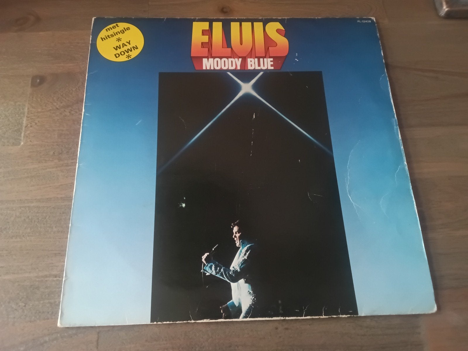 Elvis Presley-Moody Blue lp uit 1977, Ophalen of Verzenden, Gebruikt, 12 inch