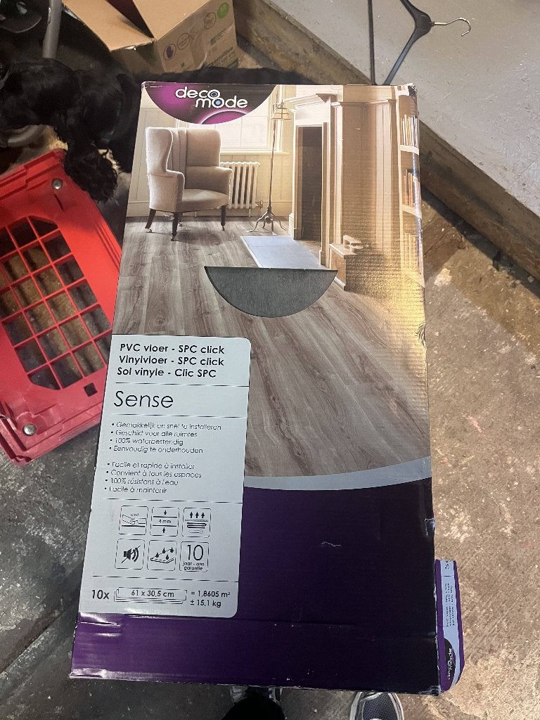 Decomode PVC Vloertegel Klikvinyl Sense Basalt Terra, Ophalen, Kunststof, 50 tot 150 cm, Overige typen