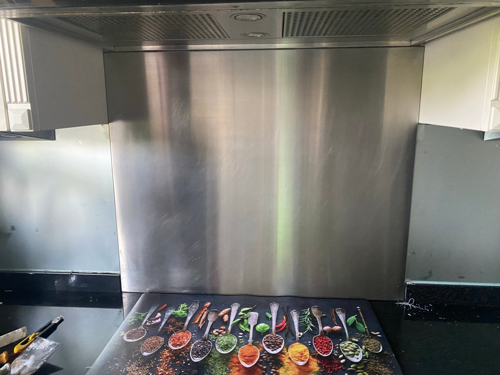 Achterwand RVS 90 bij 78 cm, Ophalen of Verzenden, Gebruikt