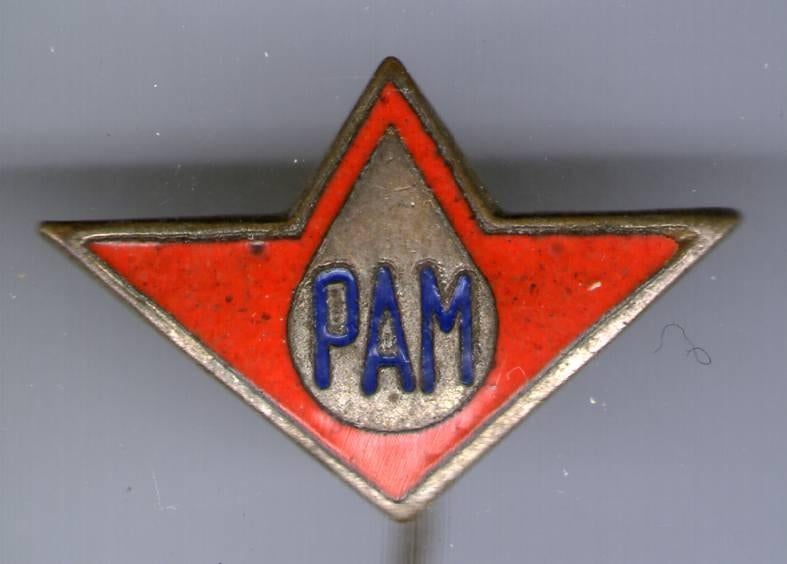 PAM rood email op zilverkl brandst0f speldje ( M_162a ), Verzenden, Zo goed als nieuw, Transport, Speldje of Pin
