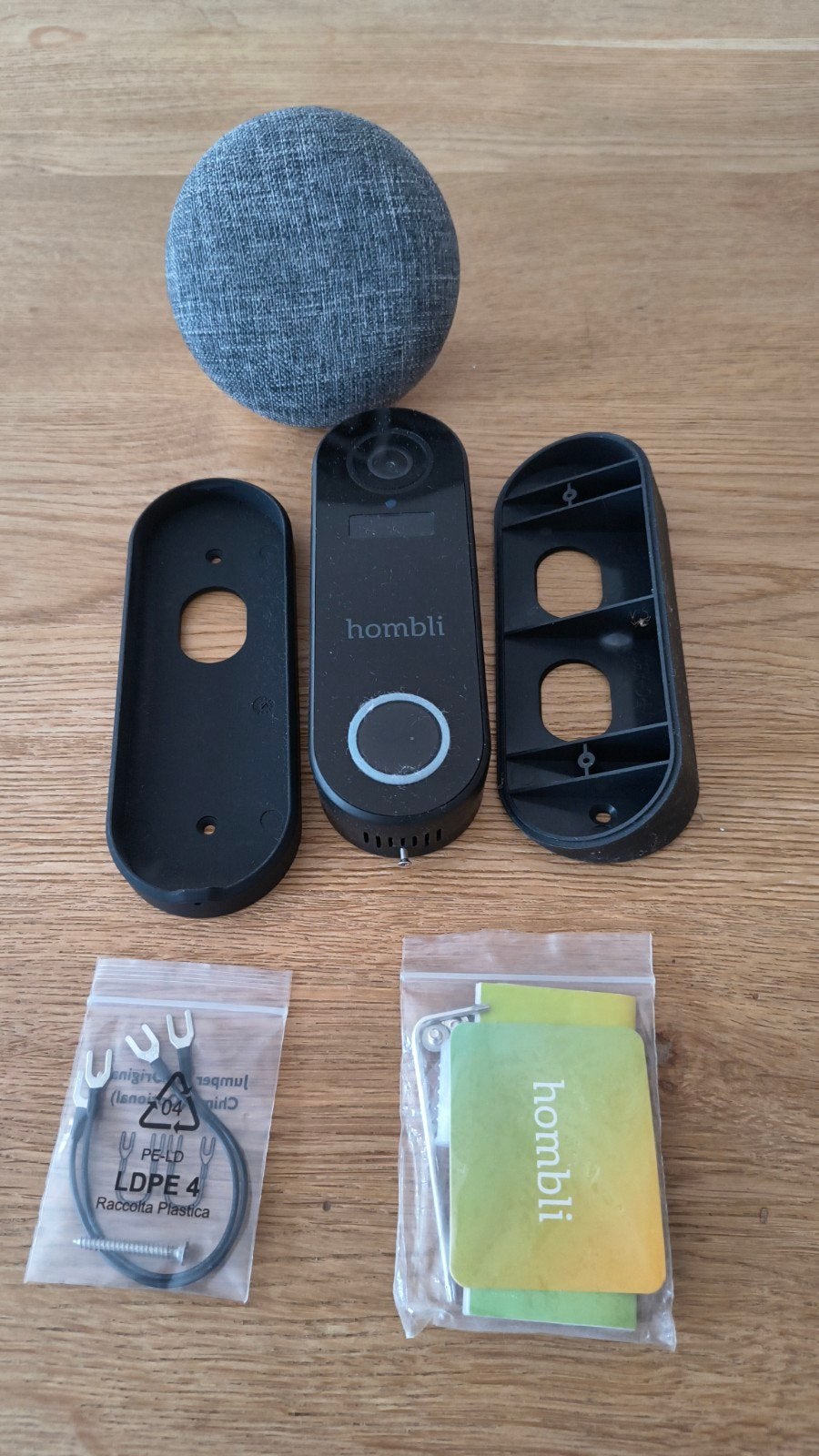 Hombli Smart Video Deurbel met Gratis App en Beugels, Ophalen of Verzenden, Bewegingsdetectiesensor, Gebruikt, Draadloos