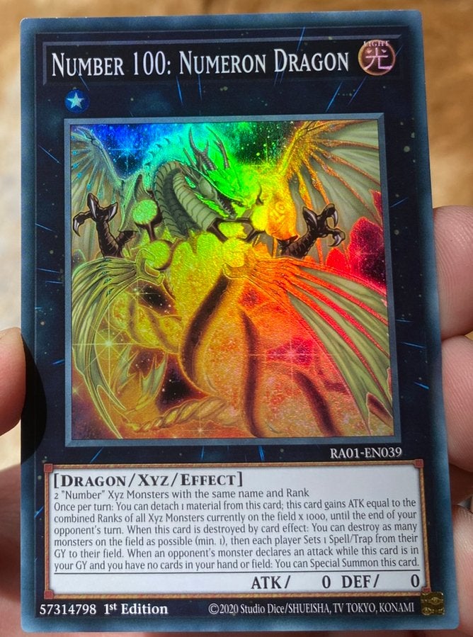 Yu-Gi-Oh! Number 100: Numeron Dragon RA01 1st Edition !, Hobby en Vrije tijd, Verzamelkaartspellen | Magic the Gathering, Ophalen of Verzenden