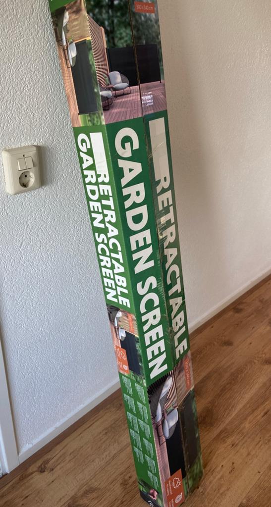 Uitrekbaar windscherm - 300x140 cm - Nieuw in doos, Tuin en Terras, Tuinschermen, Ophalen, Overige materialen, 100 tot 150 cm