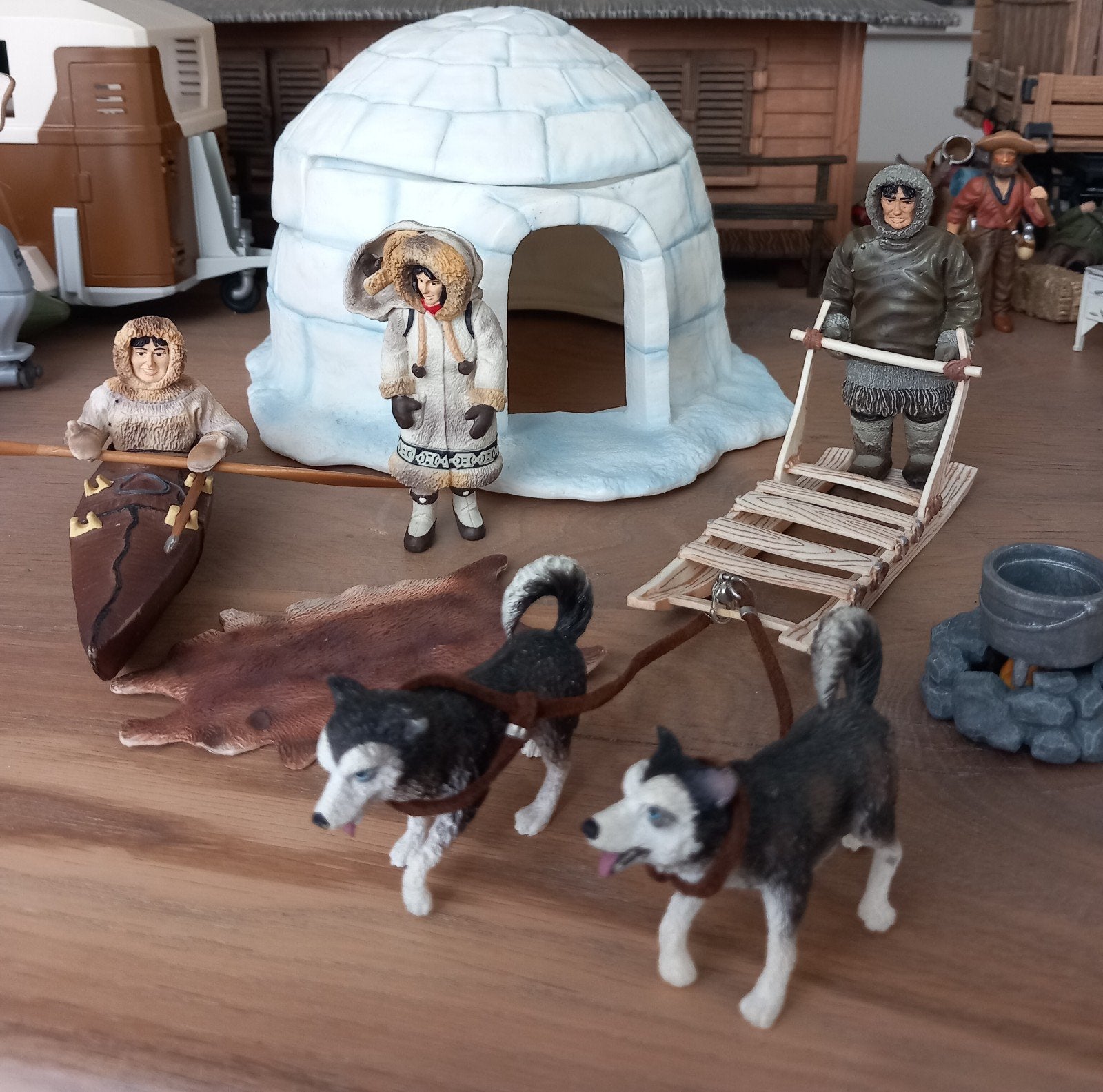 Bullyland iglo, eskimo's en toebehoren, Kinderen en Baby's, Ophalen of Verzenden, Jongen of Meisje