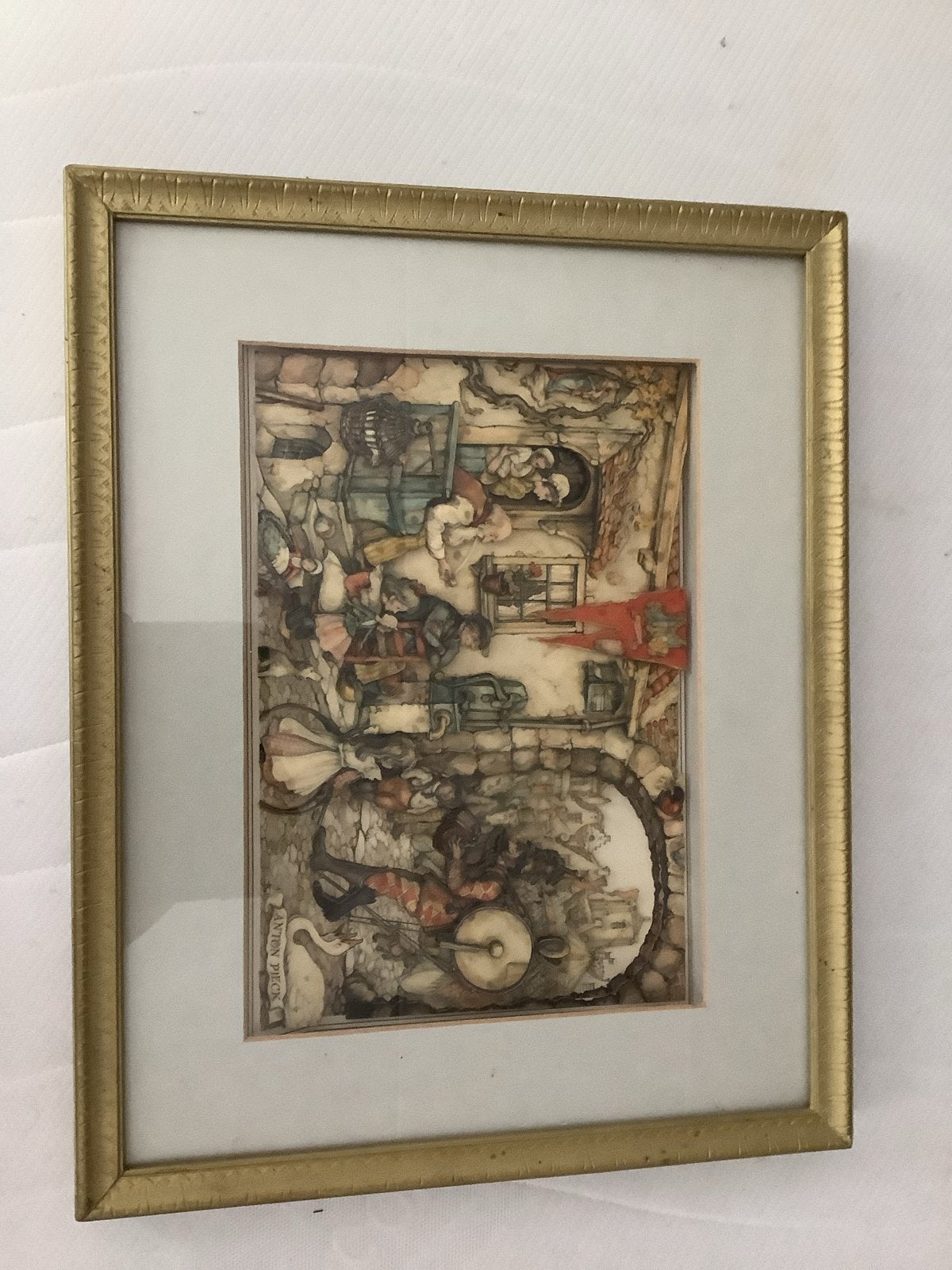 3D illustratie van Anton Pieck, 38x47cm, Ophalen, Overige typen, Overige technieken