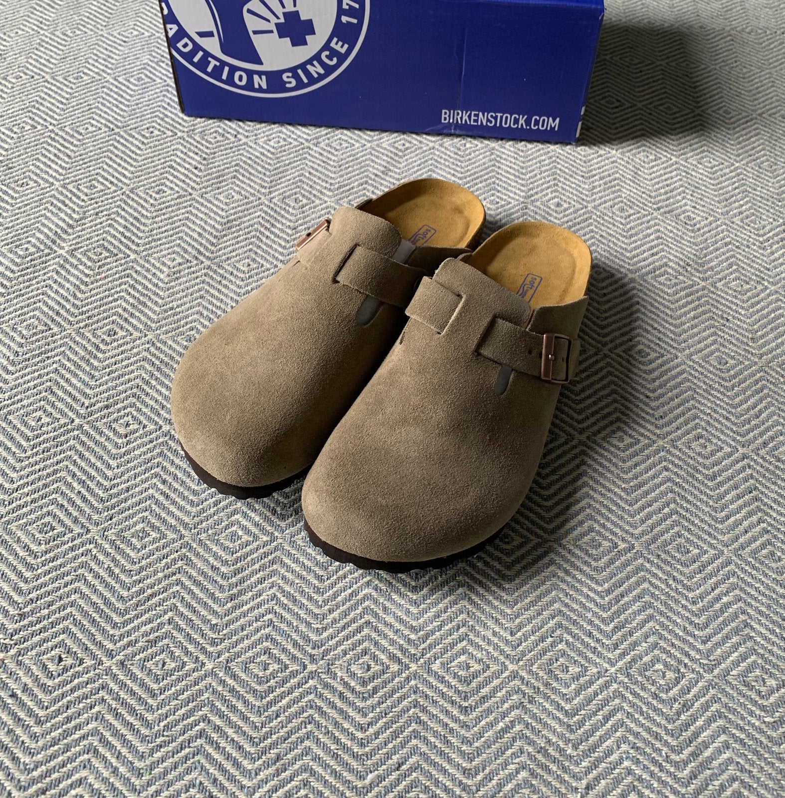 Birkenstock Boston - Taupe - Maat 38, Bruin, Nieuw, Birkenstock, Sandalen of Muiltjes