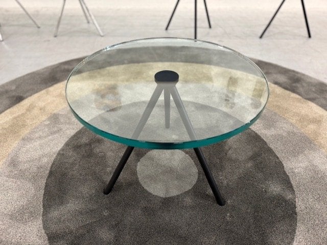 Nieuw Beek Maupertuus Salontafel Glas zwart Tafel D50xH35, Minder dan 50 cm, Rond, Nieuw, Minder dan 50 cm