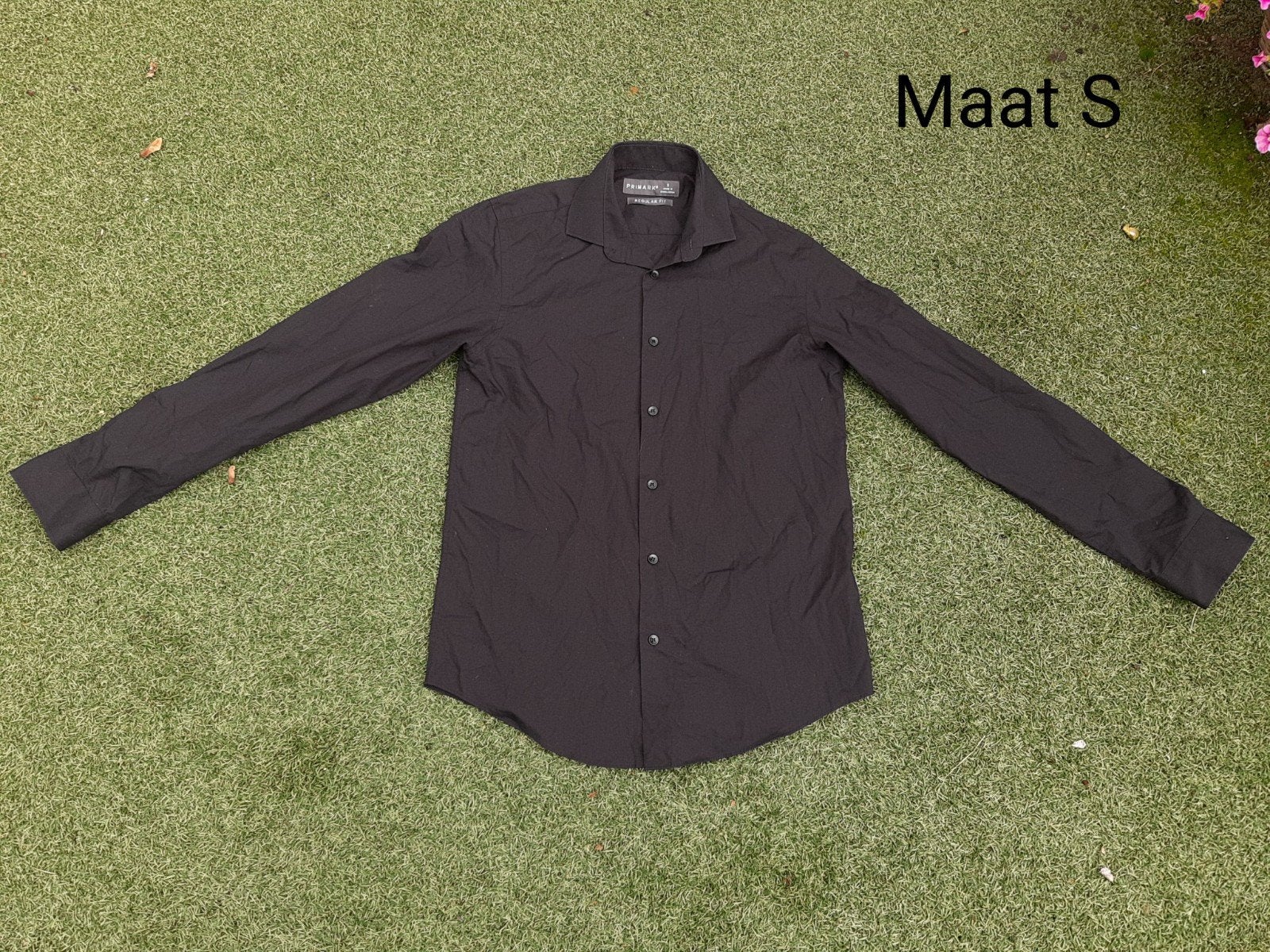 Zwart overhemd maat S, Ophalen of Verzenden, Zo goed als nieuw, Zwart, Halswijdte 39/40 (M)