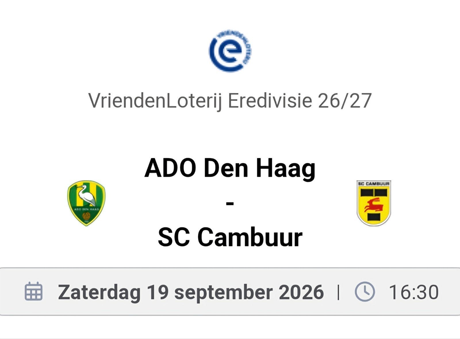 ADO - Cambuur 2x regulier + 2x kind, Drie personen of meer