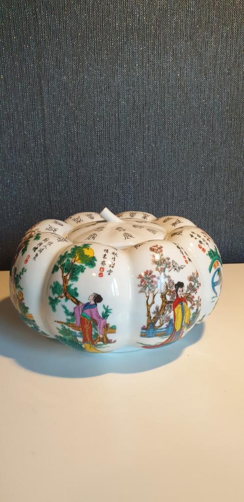 Chinese porceleinen pompoenvormige schaal, Ophalen of Verzenden