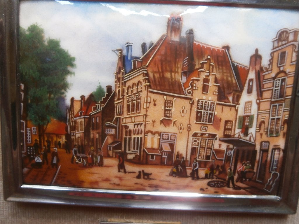 Willem KOEKKOEK,Geemailleerd stadsgedeelte in Mooie lijst, Ophalen