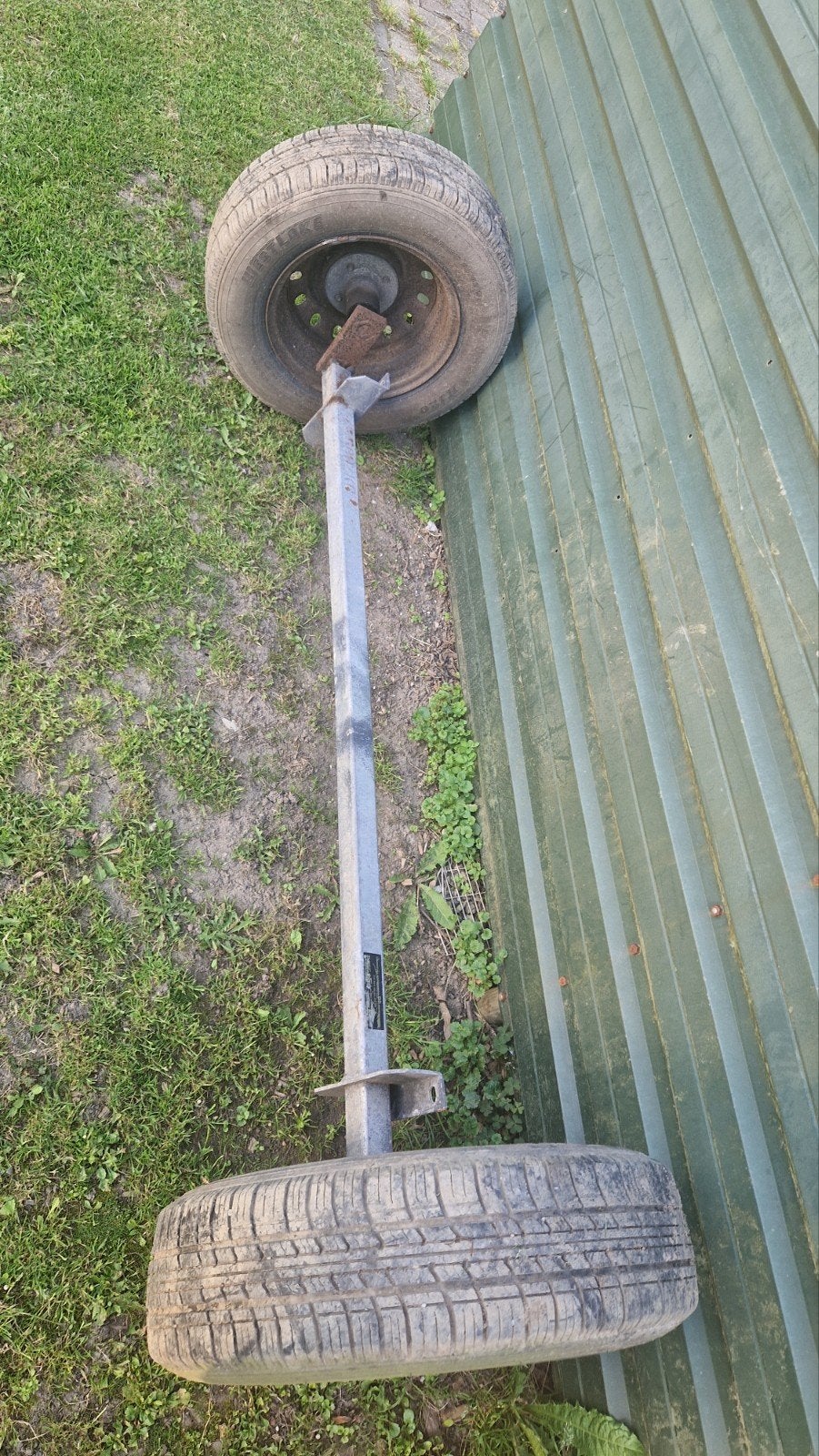 Aanhangwagen as met wielen - 500KG draagvermogen, Ophalen of Verzenden, Gebruikt