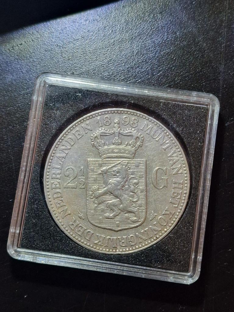 Zilveren rijksdaalder 1898, Postzegels en Munten, Munten | Nederland, Zilver, Ophalen of Verzenden, Koningin Wilhelmina, Losse munt