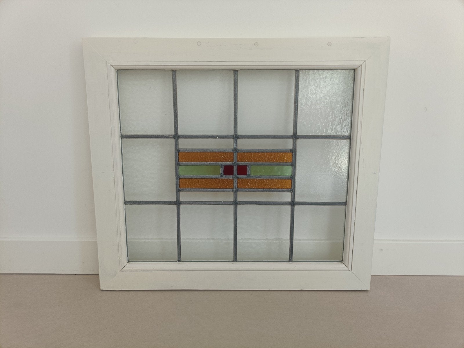2x Decoratief Glas in Lood Raam, Ophalen, Gevelraam of Ruit, Gebruikt, Minder dan 80 cm