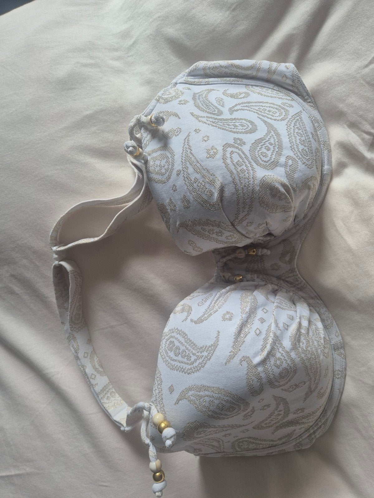 PrimaDonna Swim Bikini Set Wit met Gouden Paisley Print, PrimaDonna Swim, Wit, Ophalen of Verzenden, Zo goed als nieuw