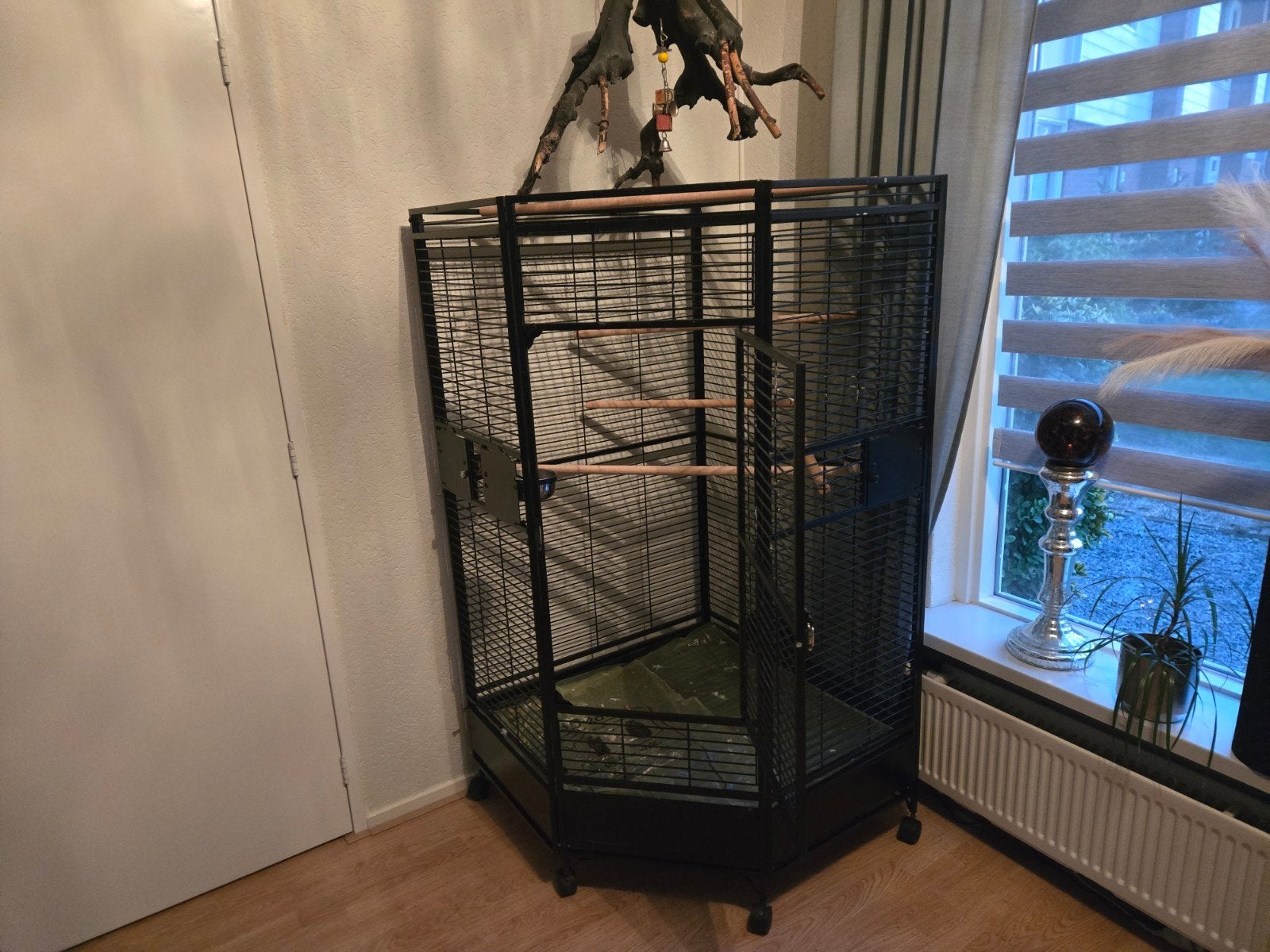 grote papagaai kooi hoek kooi, Ophalen, Gebruikt, Metaal, Vogelkooi