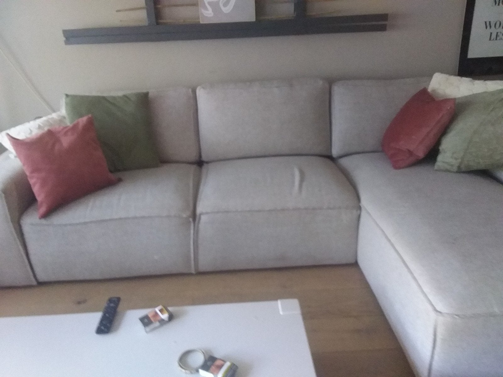 Licht beige/ grijse bank  90 euro, Ophalen of Verzenden, Gebruikt