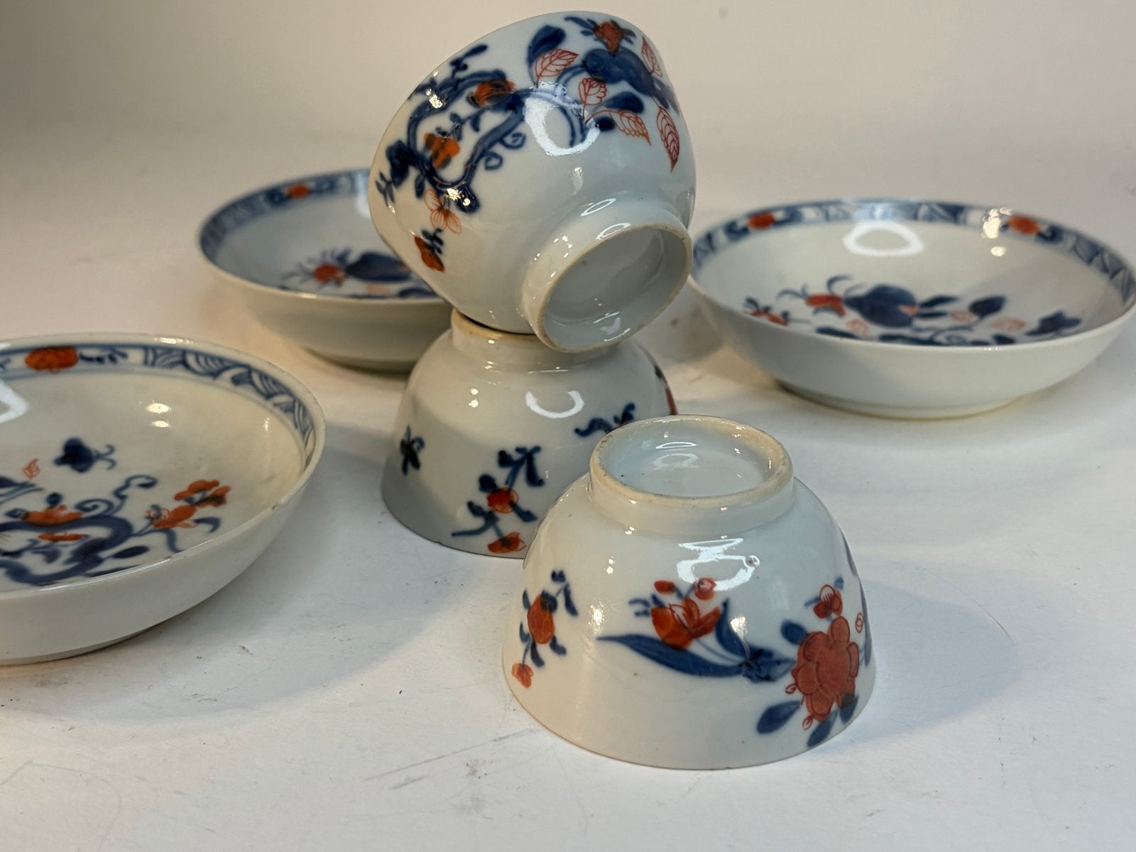 Set van 3 antieke Chinees Imari kop en schotels, Antiek en Kunst, Ophalen of Verzenden