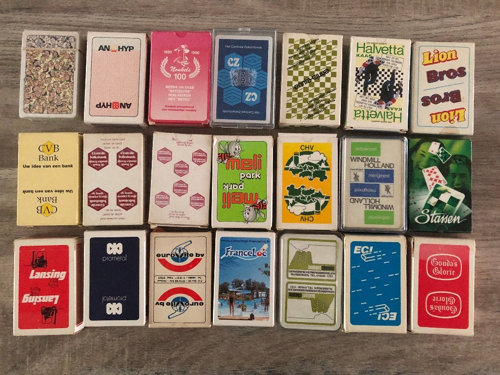 kaartspellen met diverse reclamemerken, Ophalen of Verzenden, Zo goed als nieuw, Speelkaart(en)