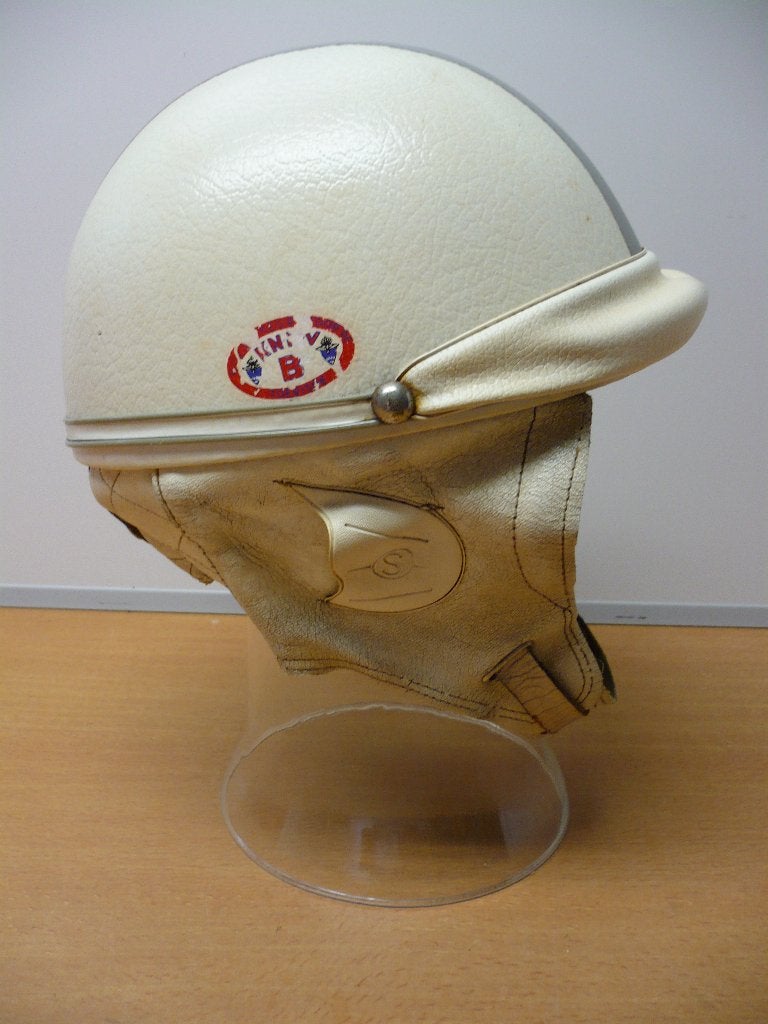 Vintage solex helm met KNMV keurmerk., Fietsen en Brommers, Brommerhelmen, Ophalen, Gebruikt, Small