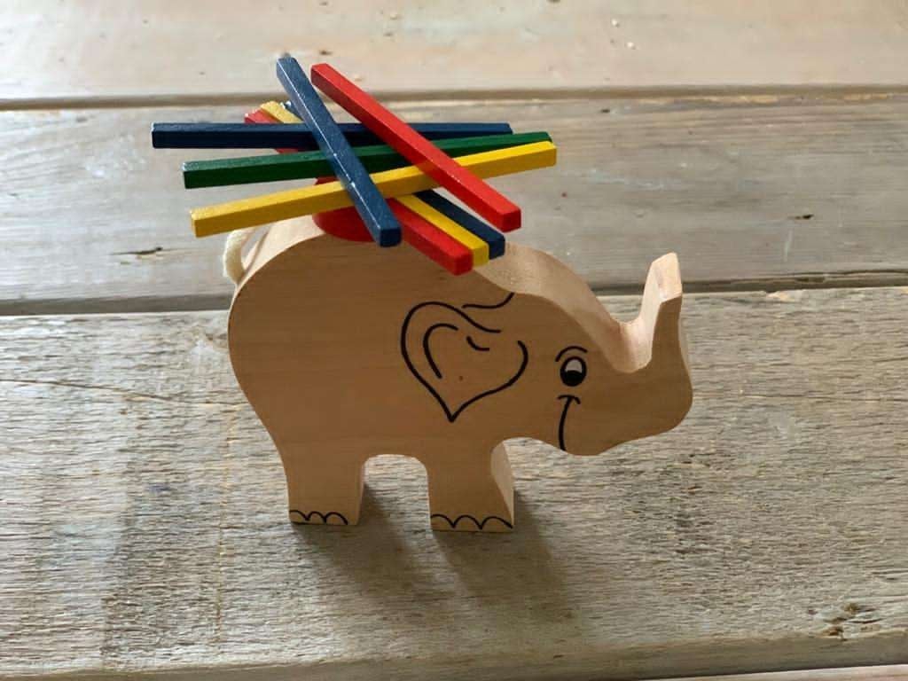 Houten spel stapelolifant / olifant. Nieuw. Toi-toys Mikado, Ophalen, Zo goed als nieuw, Overige typen