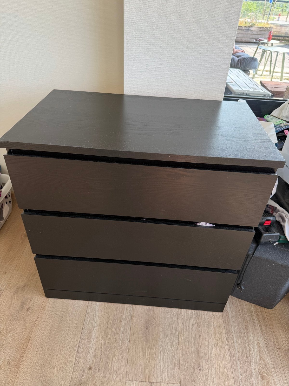 Donkerbruine ikea ladekast met 3 laden, Ophalen, Gebruikt, 50 tot 100 cm, 3 of 4 laden