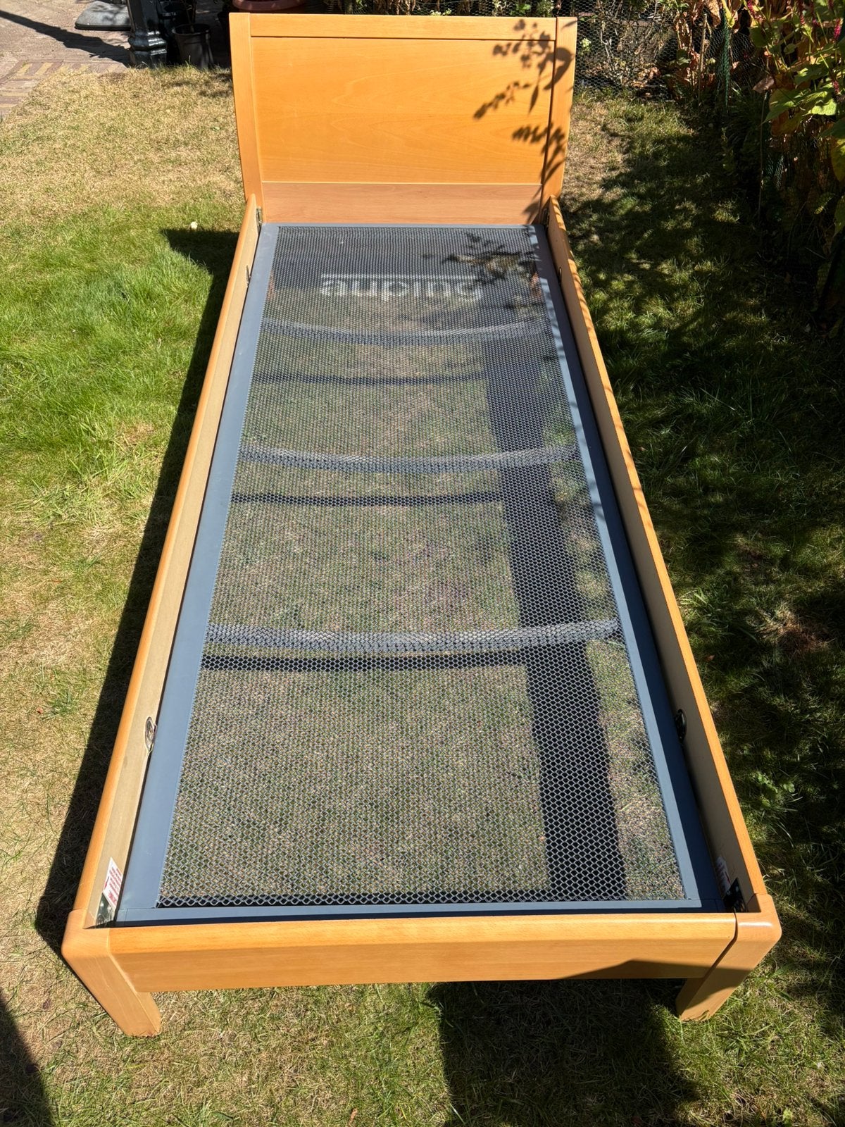 Eenpersoonsbed met auping spiraalbodem (L 2.20 M, B 0.90 cm), Ophalen, 90 cm, Eenpersoons, Zo goed als nieuw