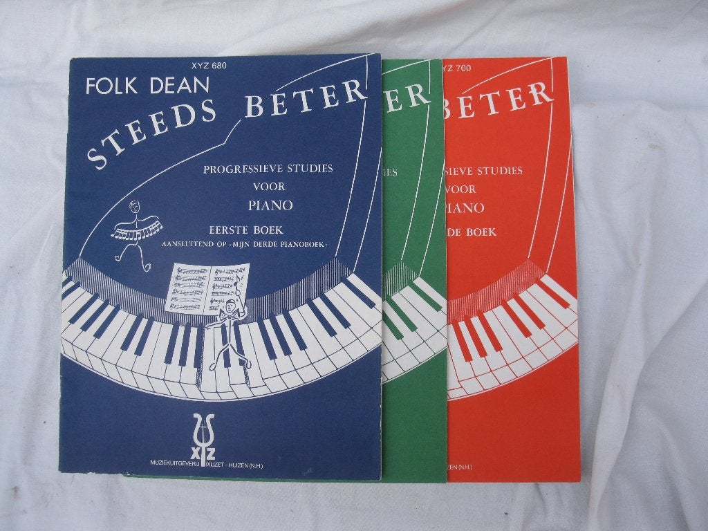 Bladmuziek les Folk Dean piano steeds beter 3 x, Gebruikt, Les of Cursus, Ophalen of Verzenden, Piano