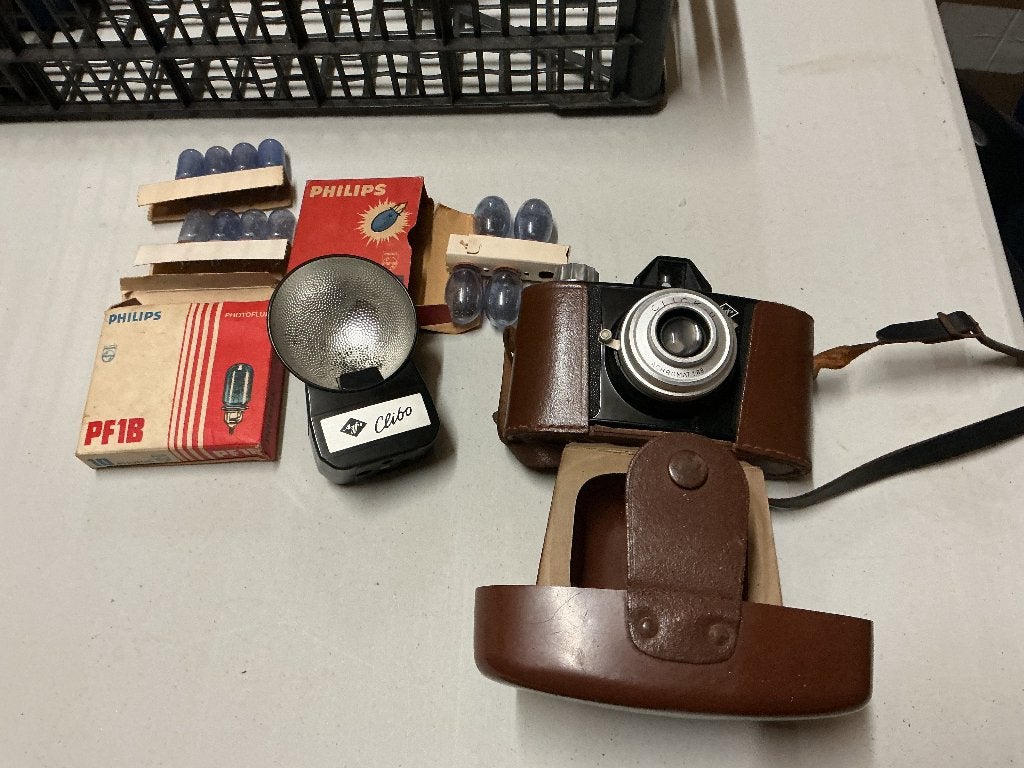 Fototoestel Agfa met flitser met toebehoren, Ophalen, Gebruikt, Compact, Konica
