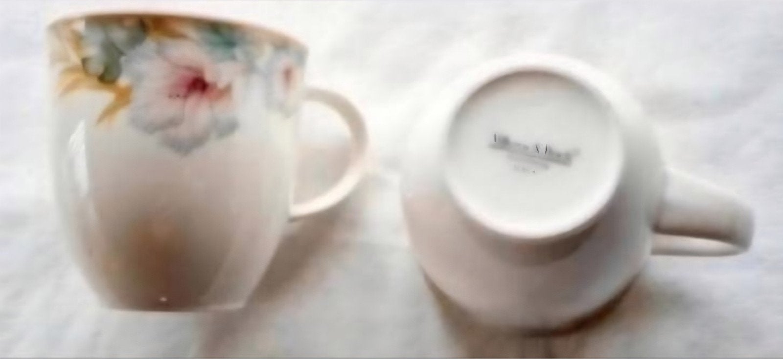 Villeroy&Boch Luxemburg witte mokken met bloemen, Ophalen of Verzenden