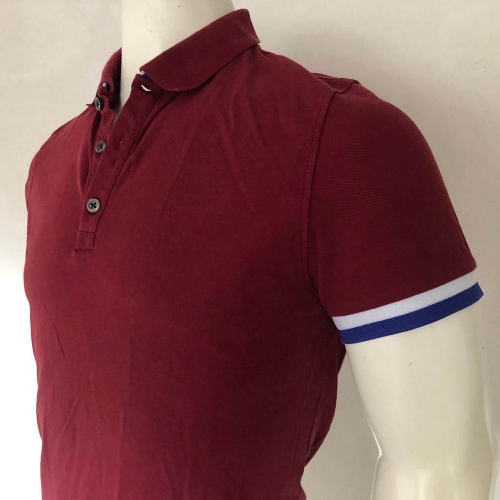 Genti poloshirt - soft red cotton - heren, Kleding | Heren, Verzenden, Zo goed als nieuw, Maat 52/54 (L), Overige kleuren